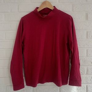 LL bean stripe mock turtle neck